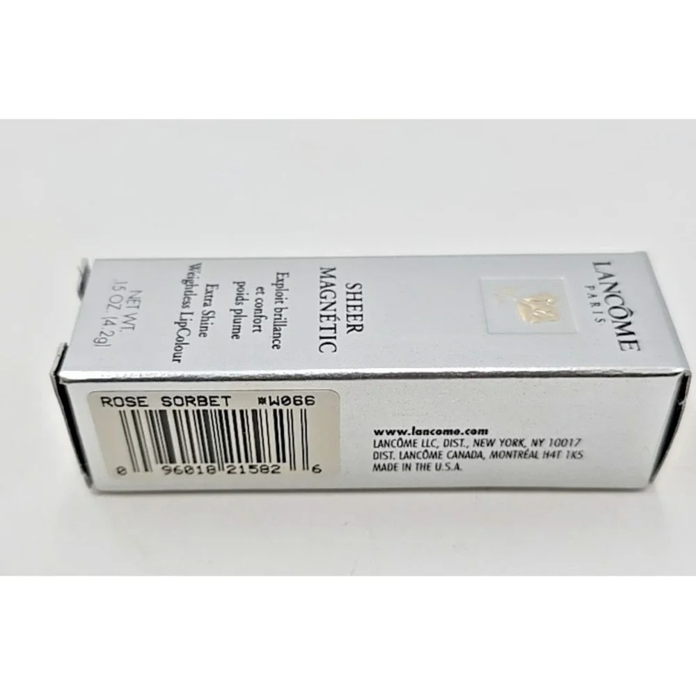Lancome Sheer Magnetic Extra Shine Lip Colour - Rose‎ Sorbet #W066- .15 oz.